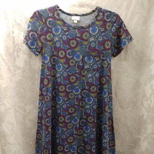 Sz XXS NWT LuLaRoe "Carly"  Blue/Yellow Dress